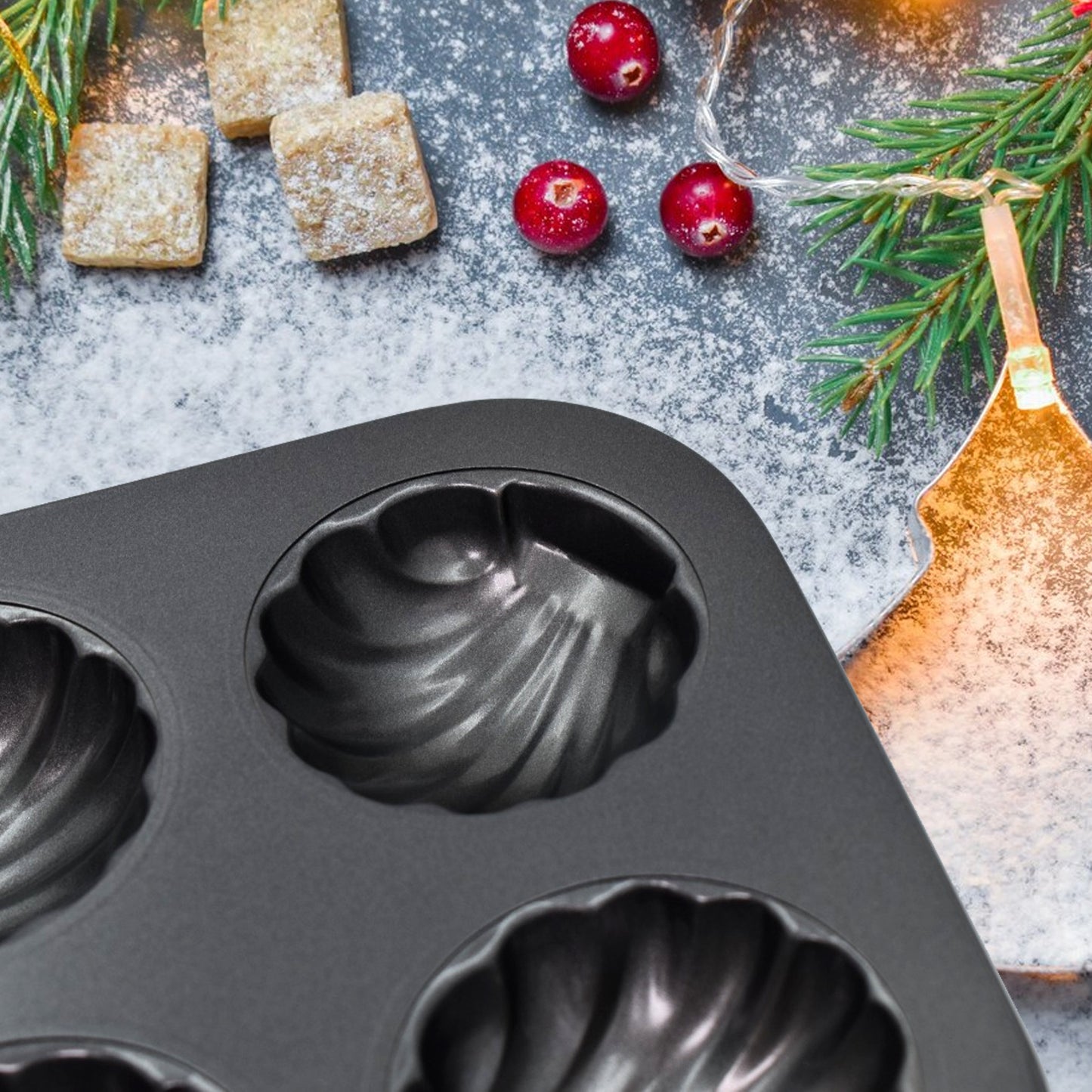 6 Slot Non-stick Muffins Cupcake Pancake Baking Molds Tray
