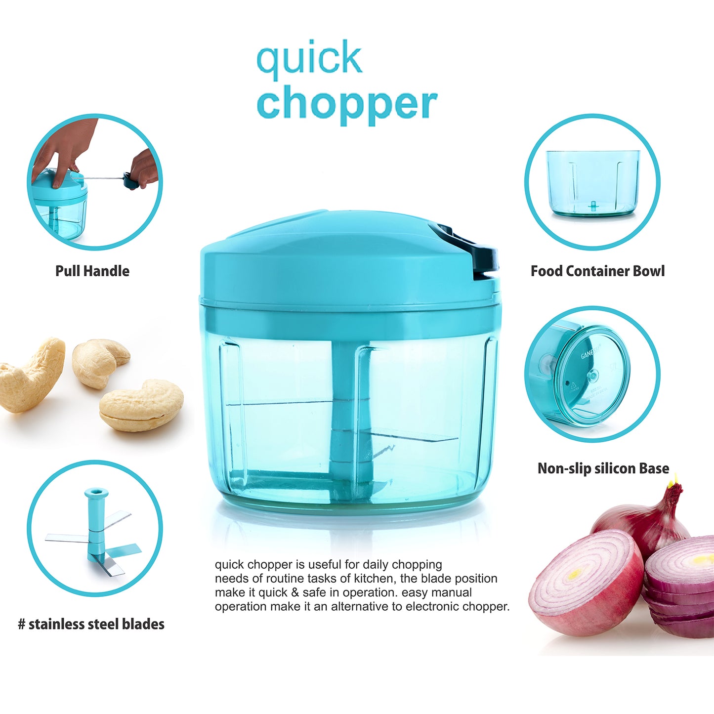 Quick Vegetable Chopper (1 Unit Chopper)(725 Ml)