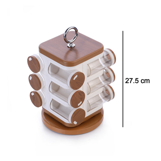12-jar Revolving Spice Rack Masala Box